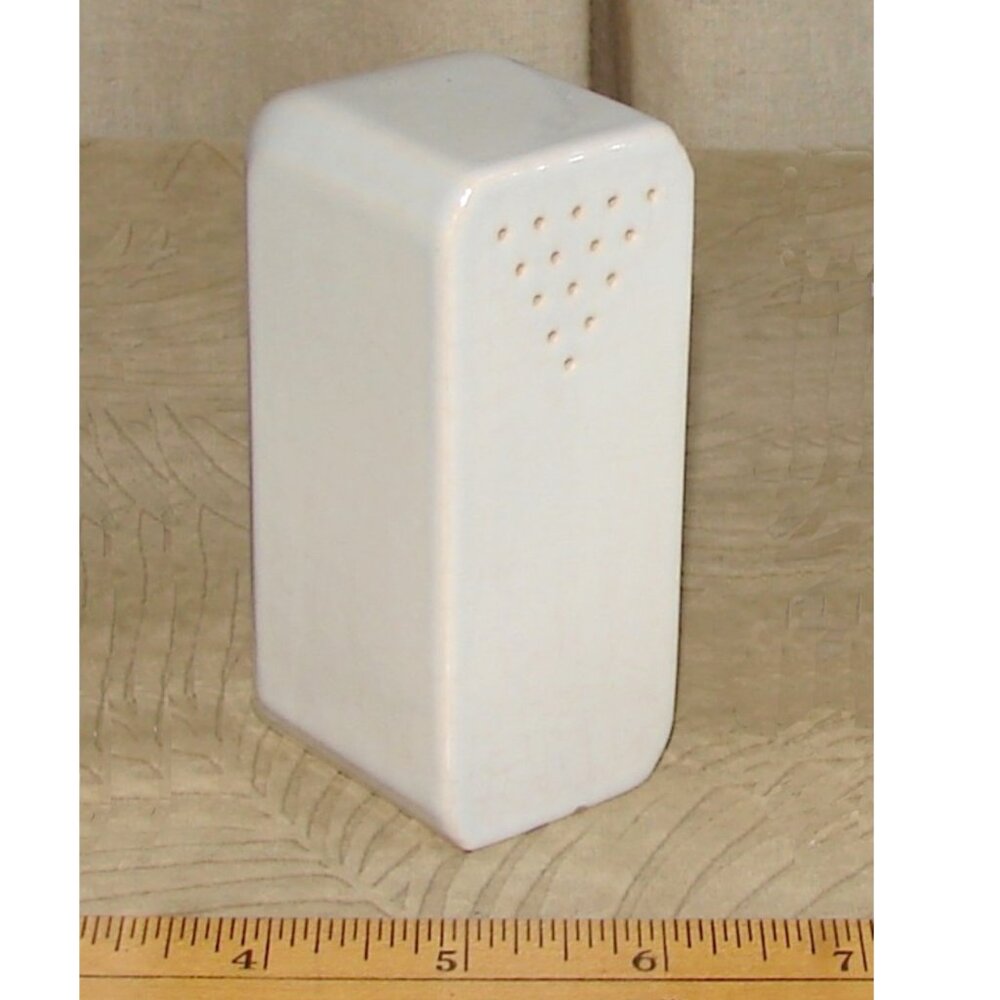 Vtg Single SALT/PEPPER SHAKER, 1950s Porcelain, Stove-Top Art Deco Replacement